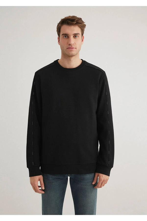 Resim Mavi Bisiklet Yaka Erkek Sweat M0S10329-900