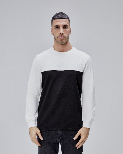 Resim Paul&More Erkek Sweat O Yaka Göğüs Garnili Parçalı