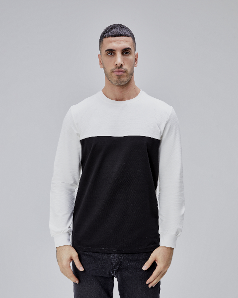 Resim Paul&More Erkek Sweat O Yaka Göğüs Garnili Parçalı