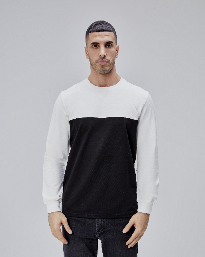 Resim Paul&More Erkek Sweat O Yaka Göğüs Garnili Parçalı