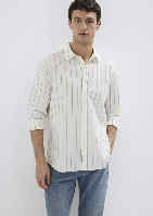 Resim Mavi Çizgili Uzun Kol Erkek Gömlek M0211384-80692