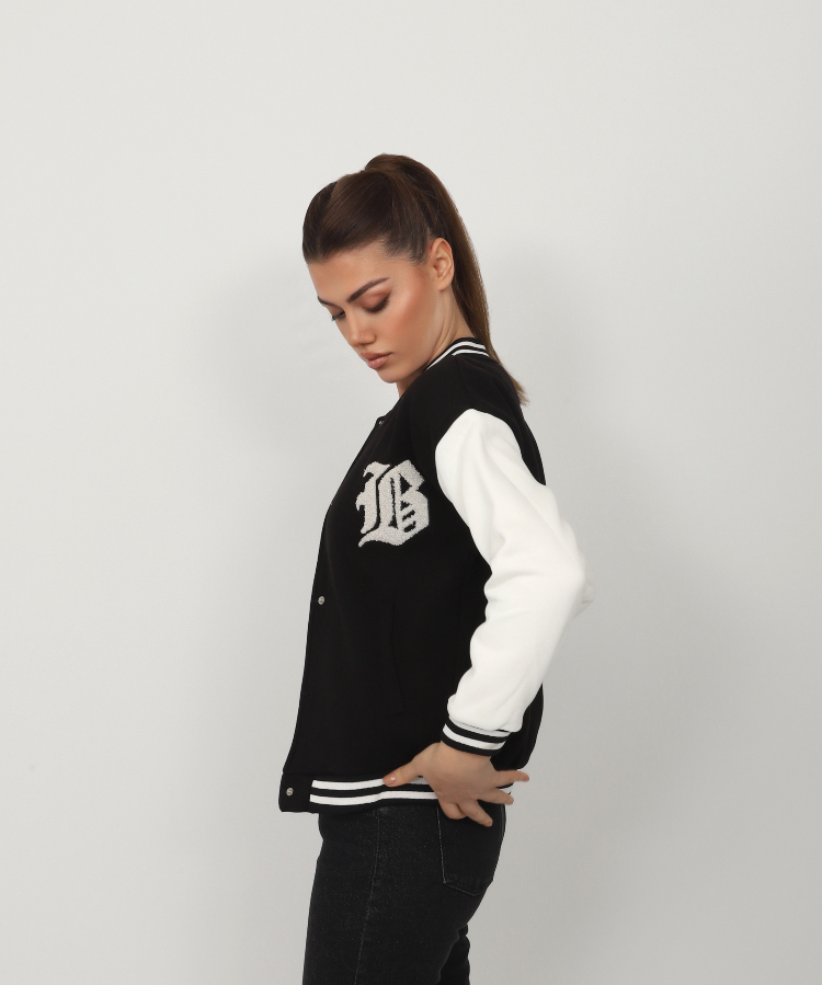 Resim Viole&More Üç İplik Kolej Kadın Mont 5041 Jb Baskılı