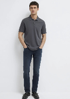 Resim Mavi Polo Yaka Erkek T-shirt M0613136-89100