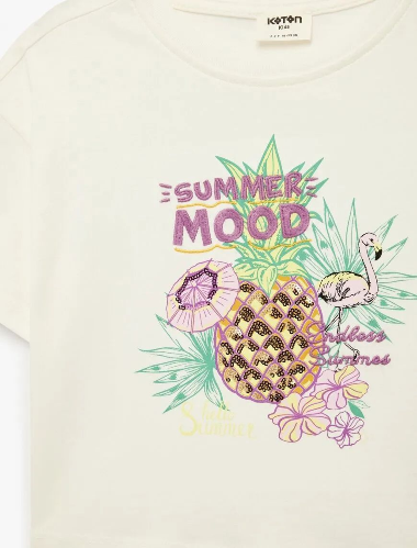 Resim Koton Kız Çocuk T-shirt 6SKG10103AK