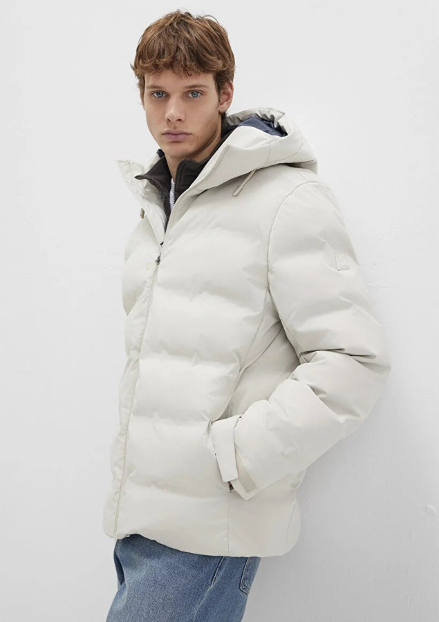 Resim Mavi Kapüşonlu Erkek Ceket M0110313-70144