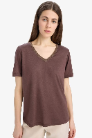 Resim Defacto Kadın Kısa Kol T-shirt K5057AZ/BN258