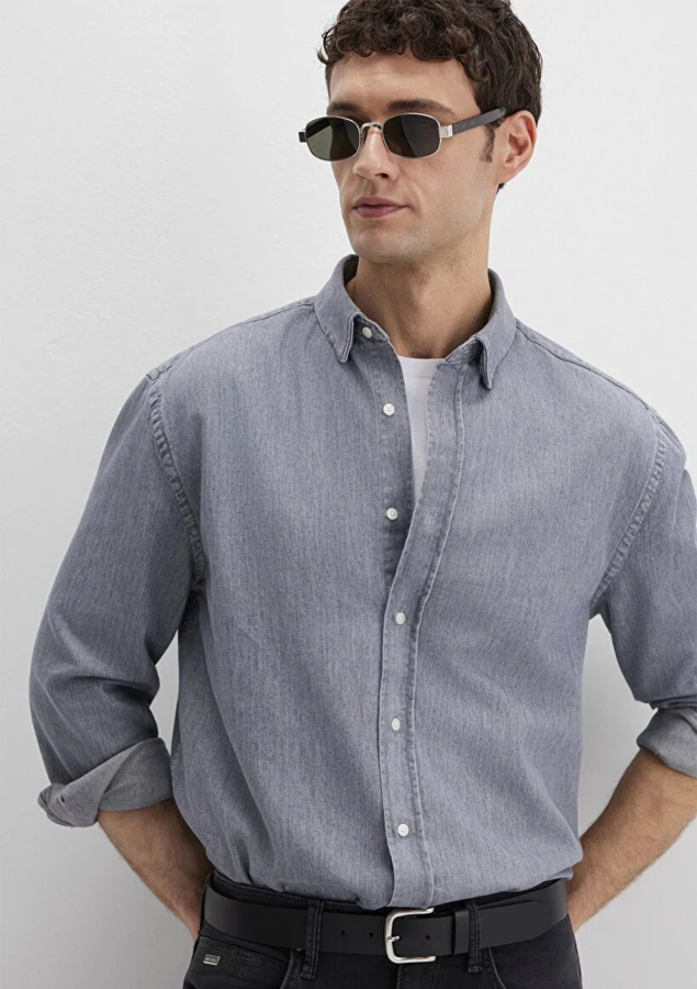 Resim Mavi Erkek Uzun Kol Gömlek M0211765-89892