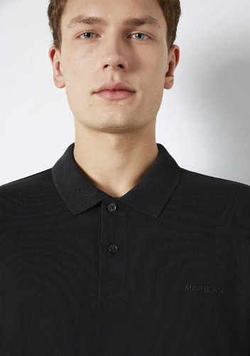 Resim Mavi Polo Yaka Erkek T-shirt M0613154-900