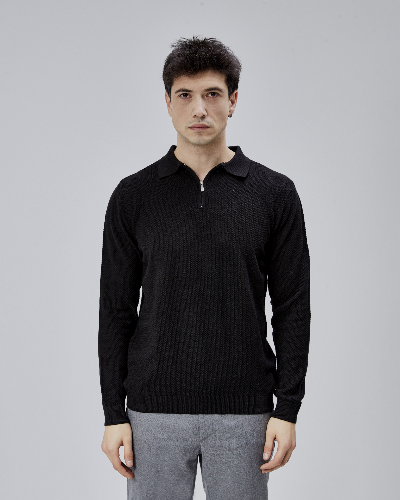 Resim Paul&More Erkek Triko Kazak 17271 Fermuarlı Polo