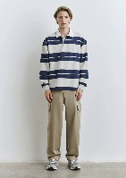 Resim Mavi Çizgili Uzun Erkek Sweat M0612847-89353