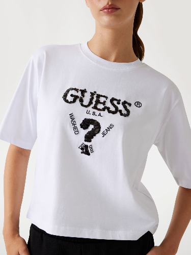 Resim Guess Athleisure  Kadın  T-shirt V4YI06I3Z14-G011 Aurelıe Boxy Tee