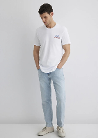 Resim Mavi Baskılı Erkek T-Shirt M066841-620