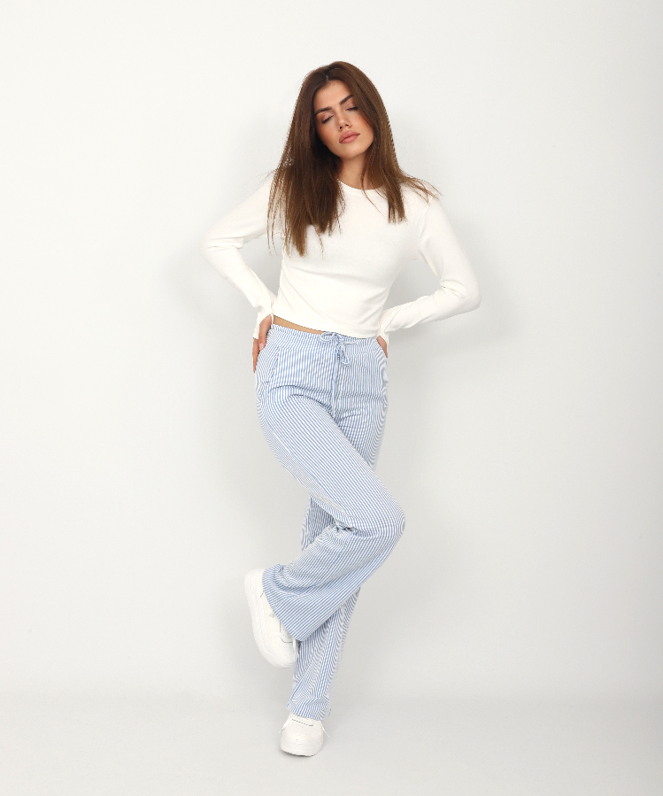 Resim Viole&More Kadın Pantolon 2497 Çizgili