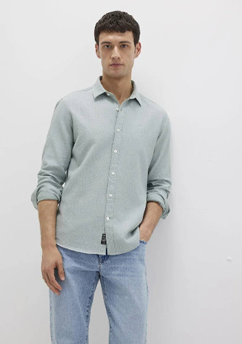Resim Mavi Uzun Kol Erkek Gömlek M0211656-71478