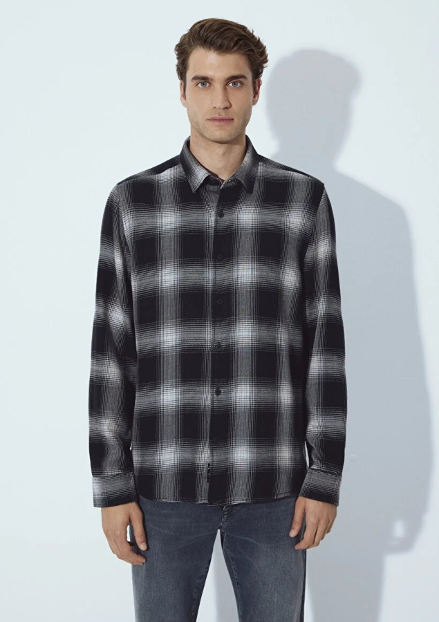 Resim Mavi Erkek Uzun Kol Gömlek M0211770-91367