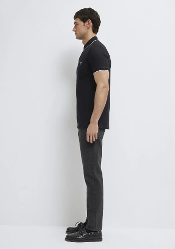 Resim Mavi Polo Yaka Erkek T-shirt M0613266-900