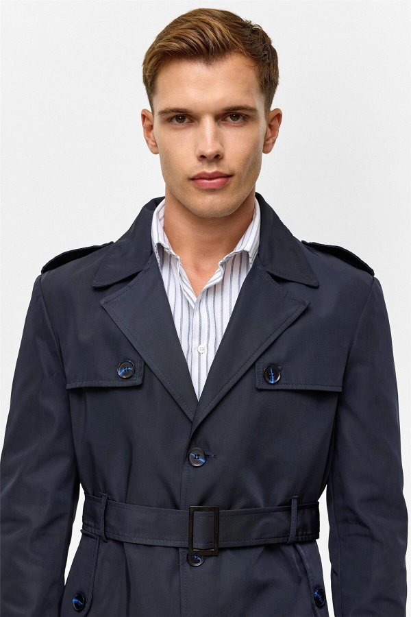 Resim Süvari Slim Kalıp Erkek Trençkot MN2008700522