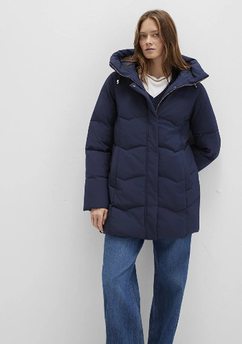 Resim Mavi Kapüşonlu Kadın Kaban M1110439-83699