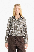 Resim Defacto Kadın Uzun Kol Gömlek G1046AX/KH215