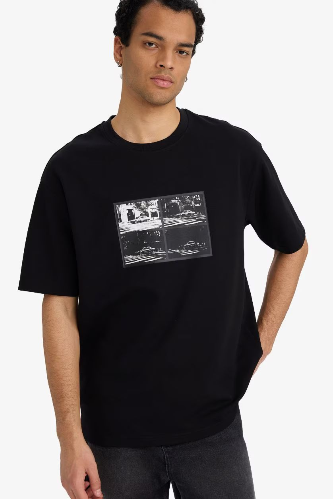 Resim Defacto Erkek T-shirt F9688AX/BK81