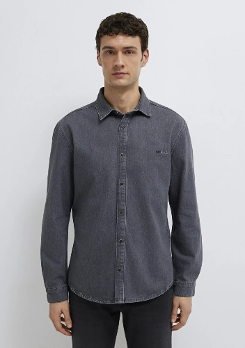 Resim Mavi Roy Erkek Jean Gömlek M0210496-A2097