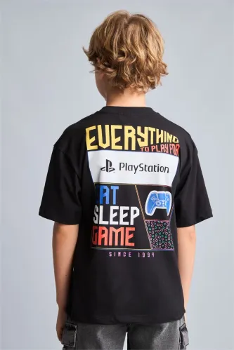 Resim Defacto Erkek Çocuk T-shirt H8307A8/BK81