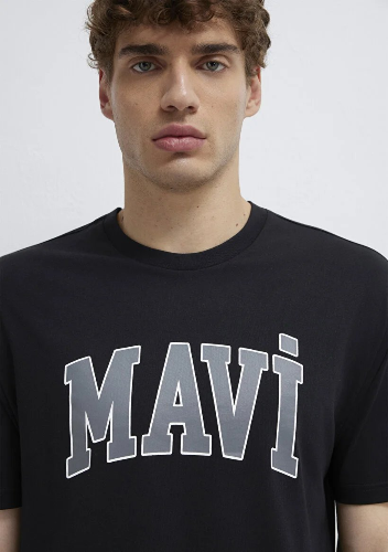 Resim Mavi Logo Erkek T-shirt M0611711-900