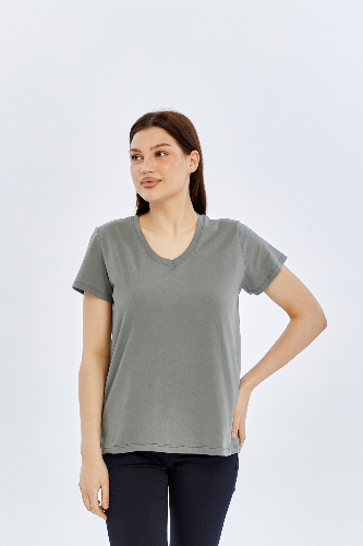 Resim Viole&More Kadın T-Shirt Yk18 V Yaka