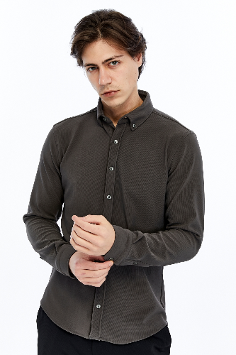 Resim Paul&More Yaka Düğmeli Ön Fitil Gömlek 70085