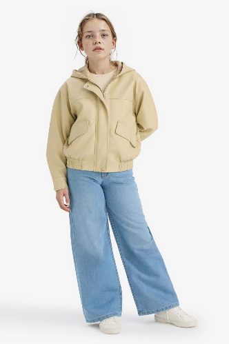 Resim Defacto Kız Çocuk Deri  Mont F9111A8/BG368