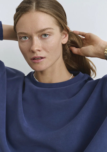 Resim Mavi Oversize Kadın Sweat M168837-70491