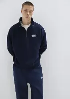 Resim Mavi Yarım Fermuarlı Erkek Sweat M0S10208-70497