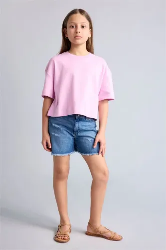 Resim Defacto Kız Çocuk T-shirt H7237A8/PN650