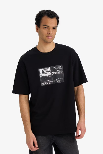 Resim Defacto Erkek T-shirt F9688AX/BK81