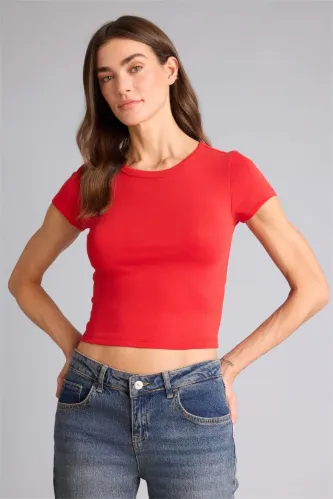 Resim E0288AX/RD79 Defakto Kadın T-shirt