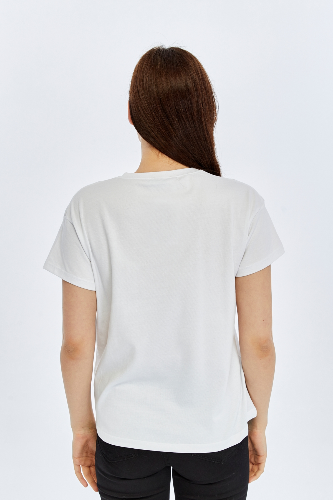 Resim Viole&More Kadın T-Shirt Yk19 Bisiklet Yaka