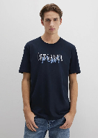 Resim Mavi İstanbul Baskılı Erkek T-Shirt M067114-34319