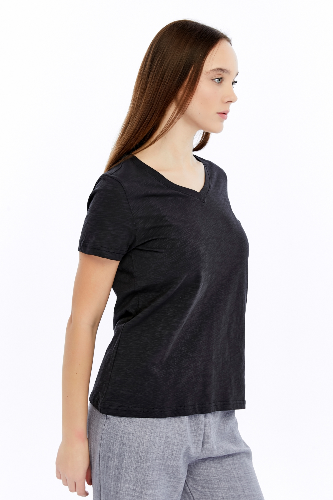 Resim Viole&More 1002 Flamlı  V Yaka Kadın T-shirt