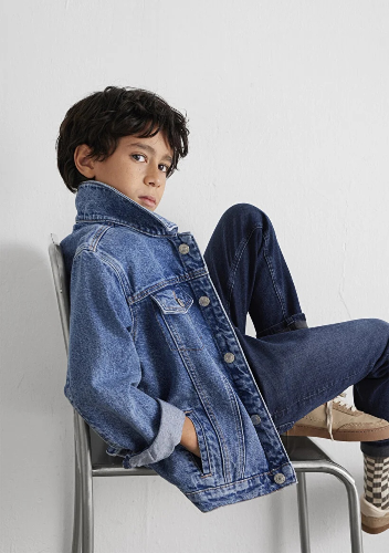 Resim Mavi Ken Erkek Çocuk Jean Ceket M6110001-86708