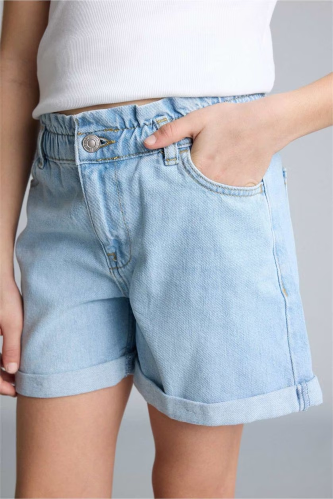 Resim Defacto Kız Çocuk Kot&Kanvas Şort B8113A8/NM63