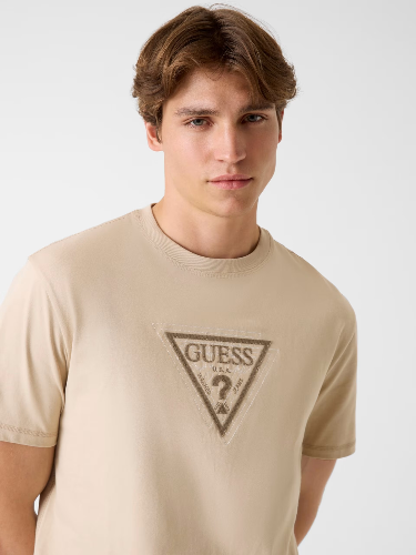 Resim Guess  Erkek  T-shirt M6RI23K8FQ4-G1DR Ss Cn Terry Logo Tee