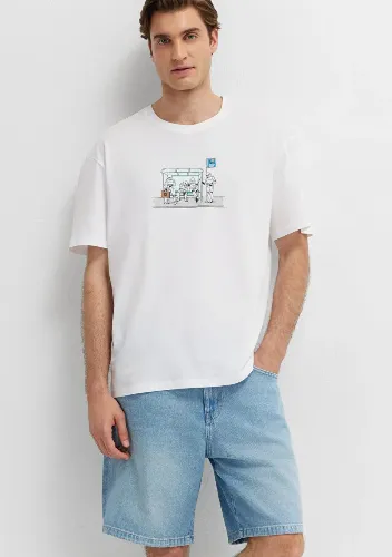 Resim Mavi Erkek T-shirt M0613350-620
