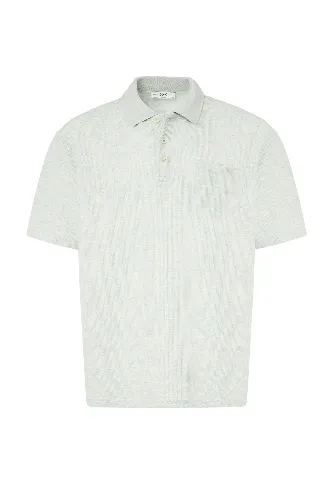 Resim Süvari Büyük Beden Polo Yaka Waffle  Erkek T-Shirt Sts1014000004