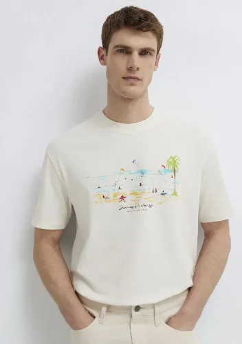 Resim Mavi Erkek T-shirt M0613320-80194