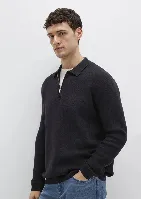 Resim Mavi Half Zip Erkek Kazak M0710337-900