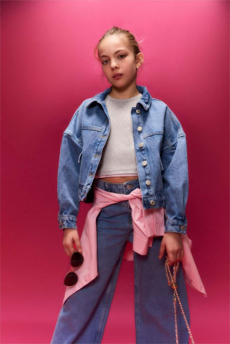 Resim Defacto Kız Çocuk Jean Ceket H0405A8/NM28