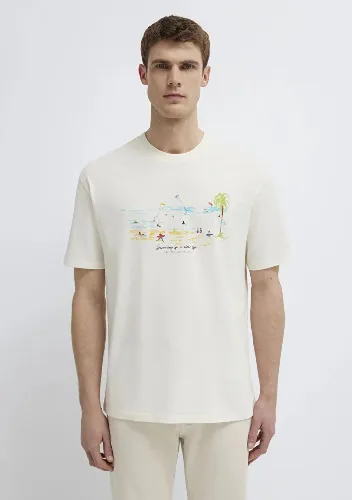 Resim Mavi Erkek T-shirt M0613320-80194