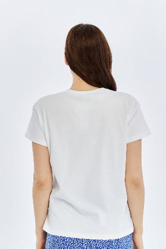 Resim Viole&More Kadın T-Shirt Yk23 Kuş Baskılı