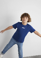 Resim Mavi Miav Baskılı Erkek Çocuk T-shirt M6633270722