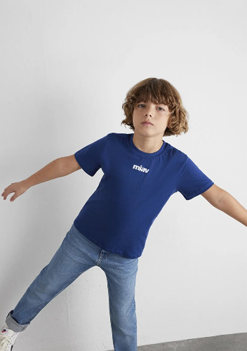 Resim Mavi Miav Baskılı Erkek Çocuk T-shirt M6633270722